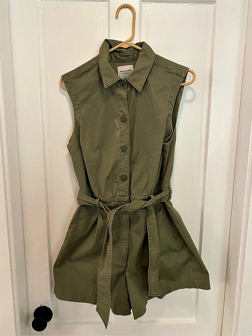 Abercrombie & Fitch Women's Olive Utility Romper Size Medium